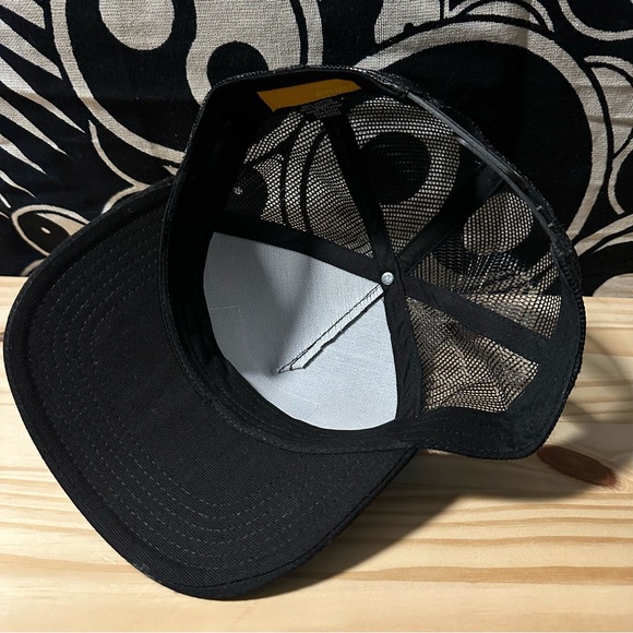 Enjoi Skateboard Brand Plaid Flannel Patch Black Snap Back Hat - Picture 3 of 4